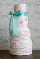 Hand painted flowers and ruffles